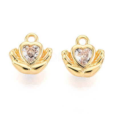 Brass Pave Cubic Zirconia Charms X1-KK-N263-100G-1