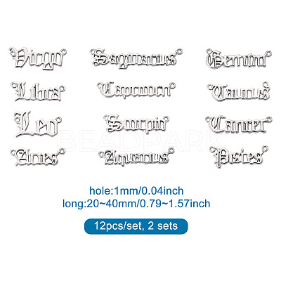 24Pcs 2 Sets Zinc Alloy Jewelry Pendant Accessories FIND-FW0001-09P-1