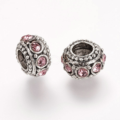 Antique Silver Plated Alloy Rhinestone Beads RB-J503-23AS-1