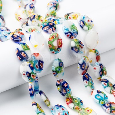 Handmade Millefiori Glass Beads Strands X-LK137-1