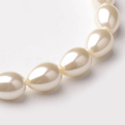 Eco-Friendly Glass Pearl Teardrop Beads Strands X-HY-O001-C-01A-1