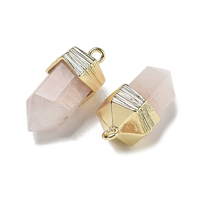 Natural Rose Quartz Faceted Pendants G-G181-03G-04-1