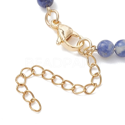 Natural Gemstone Link Chain Bracelets for Women BJEW-JB13315-1