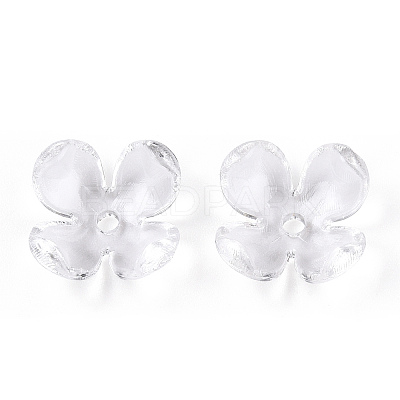 4-Petal Transparent Acrylic Bead Caps FACR-T001-09A-1