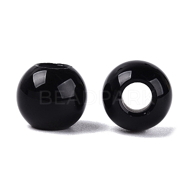 Natural Obsidian European Beads G-Q607-02U-1