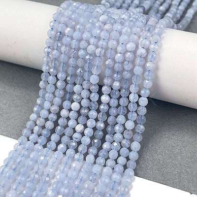 Natural Blue Lace Agate Beads Strands G-E411-12-3mm-01-1
