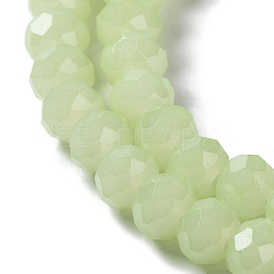 Baking Paint Imitation Jade Glass Bead Strands DGLA-A034-J6MM-A21-1