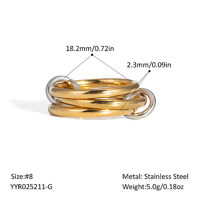 Stainless Steel Interlocking Stackable Rings for Women UZ3433-1-1