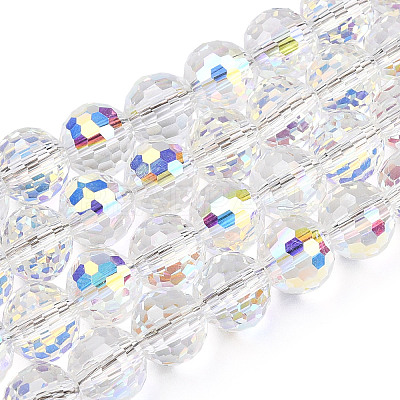 Transparent Electroplate Glass Bead Strands X-EGLA-TAC0003-04L-1