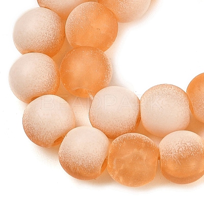 Frosted Crackle Glass Beads Strands GLAA-U001-6mm-M10-1