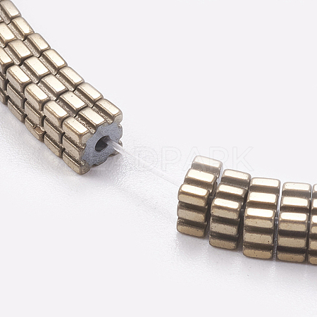 Electroplated Non-magnetic Synthetic Hematite Beads Strands G-P367-D09-1