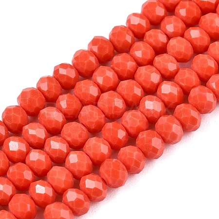 Opaque Solid Color Imitation Jade Glass Beads Strands EGLA-A044-P4mm-D21-1