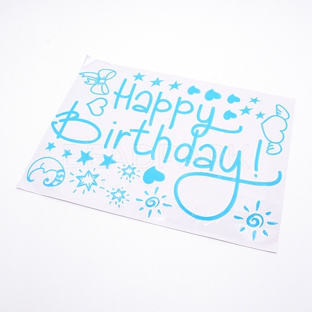 Happy Birthday Theme Waterproof Self Adhesive Sticker DIY-WH0199-87B-03-1