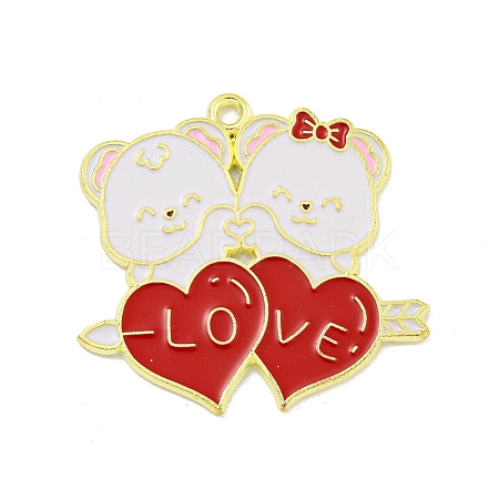 Valentine's Day Alloy Enamel Pendants ENAM-Z015-03G-06-1