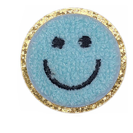 Flat Round with Smiling Face Computerized Towel Embroidery Cloth Iron on/Sew on Patches SMFA-PW0001-54C-1