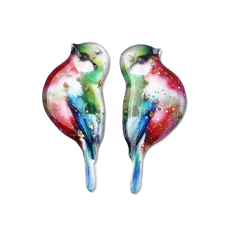 2Pcs Transparent Epoxy Resin Pendants RESI-A044-03C-1