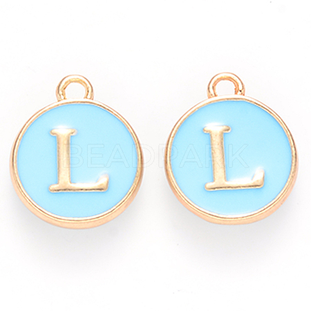 Golden Plated Alloy Enamel Charms ENAM-S118-04L-1