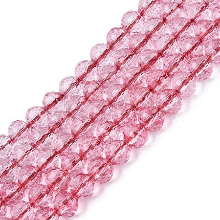 Dyed Transparent Crackle Glass Beads Strands GLAA-Q108-01A-A06-1