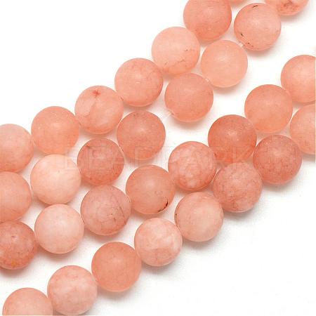 Natural White Jade Bead Strands G-R297-8mm-39-1