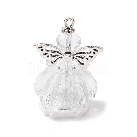 Faceted Glass Pendants PALLOY-MZ00583-10-1