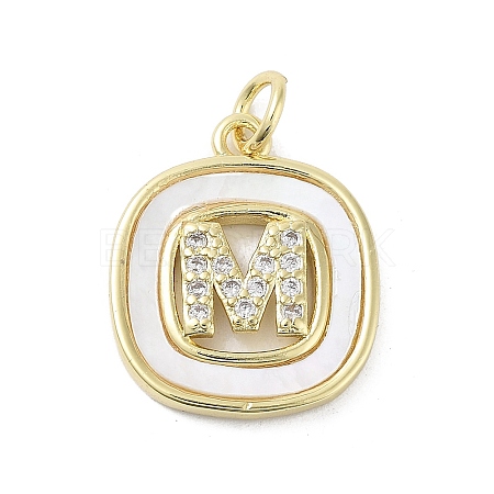 Rack Plating Brass Micro Pave Clear Cubic Zirconia Pendants KK-E102-33G-M-1