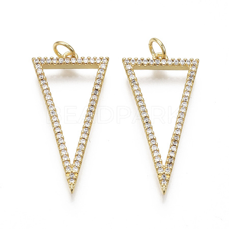 Brass Micro Pave Clear Cubic Zirconia Pendants KK-R133-019-NF-1