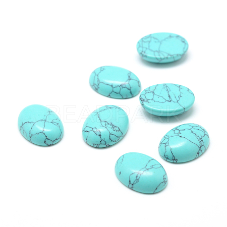 Dyed Synthetic Turquoise Cabochons X-G-T020-13x18mm-20-1