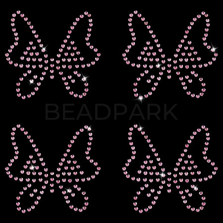 Butterfly Hotfix Glass Rhinestone DIY-WH0453-71A-01-1