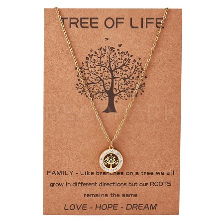 Clear Cubic Zirconia Tree of Life Pendant Necklace JN1048A-1