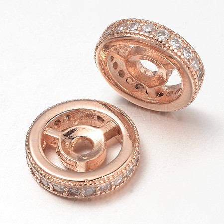 Steering Wheel Brass Micro Pave Cubic Zirconia Beads LS-ZIRC-D044-RG-1