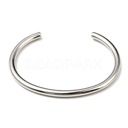 304 Stainless Steel Simple Thin Cuff Bangles BJEW-P296-02P-1