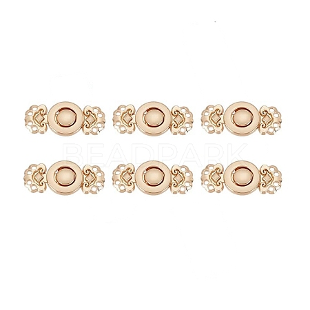 Alloy Interlocking Clasps ALRI-WH0005-07LG-1