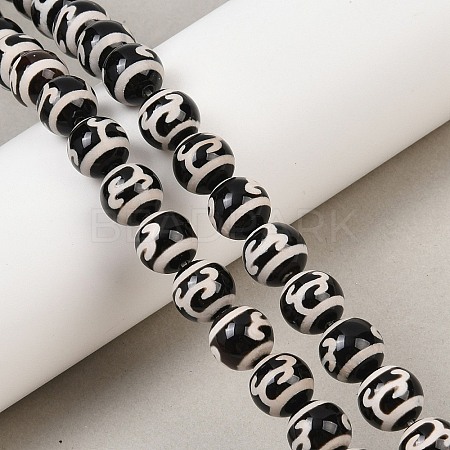 Tibetan Style dZi Beads Strands G-G328-A03-10mm-1