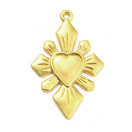 Alloy Rhinestone Settings Pendant PALLOY-H132-02G-11-1