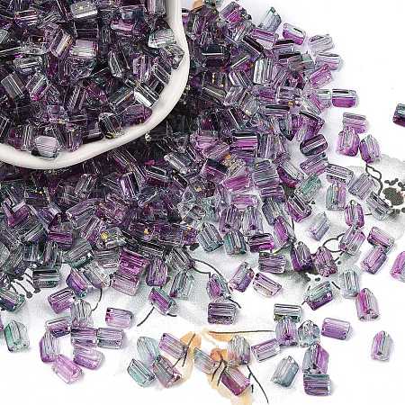 Transparent Spray Painted Glass Seed Beads SEED-L011-10A-02-1