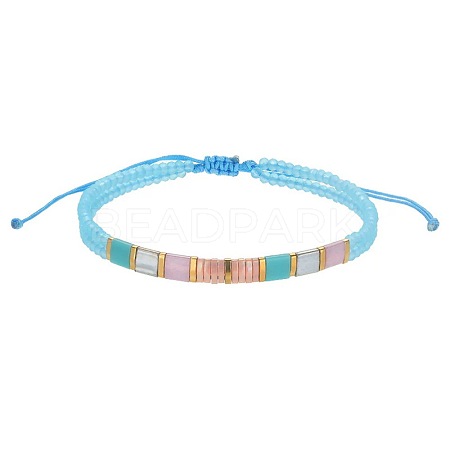 Glass Seed Bead Braided Bead Bracelets AQ4217-3-1