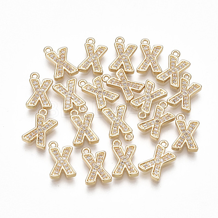 Brass Cubic Zirconia Charms KK-S348-330X-1