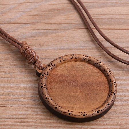 Wood Pendant Cabochons Settings WOOD-H106-26B-05-1