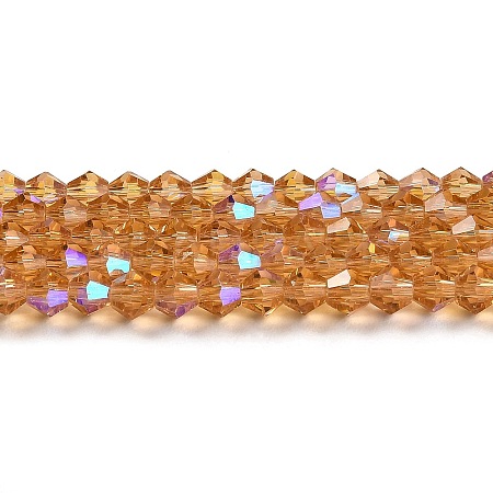 Transparent Electroplate Glass Beads Strands GLAA-F029-4mm-D18-1