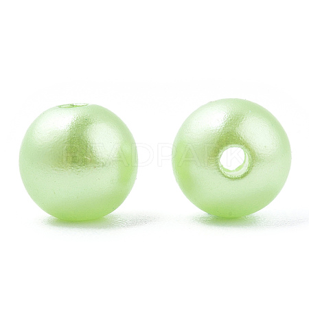 Spray Painted ABS Plastic Imitation Pearl Beads OACR-T015-05B-10-1
