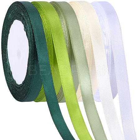 5 Rolls 5 Colors Polyester Ribbon OCOR-CP0001-26B-1