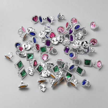 72Pcs CCB Plastic Kid Finger Rings RJEW-WH20001-02-1