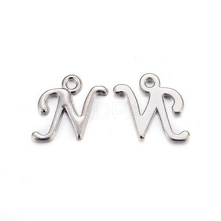 Platinum Plated Alloy Letter Pendants PALLOY-J718-01P-N-1