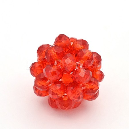 Transparent Glass Crystal Round Woven Beads GLAA-A034-6mm-A03-1