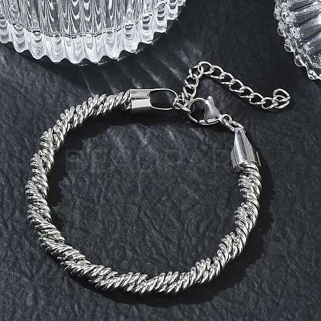 6MM 304 Stainless Steel Round Rope Chain Bracelets SA-CBA2696-25P-1