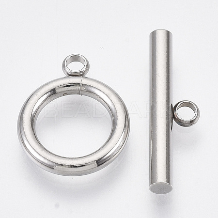 Non-Tarnish 304 Stainless Steel Toggle Clasps X-STAS-N087-08-1