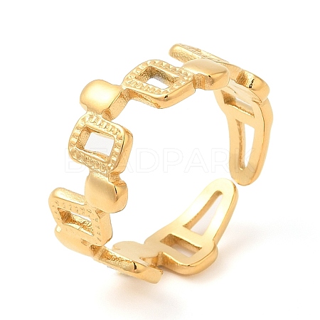 304 Stainless Steel Hollow Open Cuff Rings for Women STAS-D085-35G-1