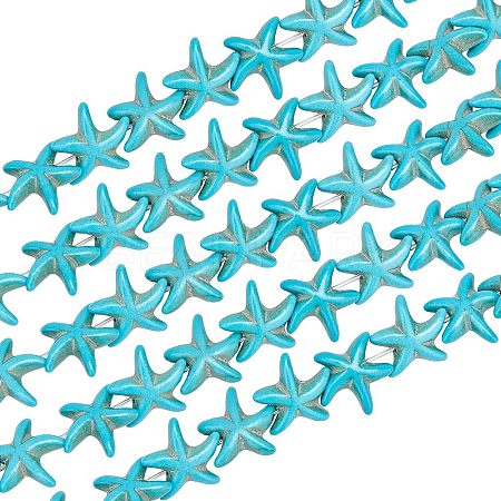 Olycraft 10 Strands Synthetic Turquoise Beads Strands G-OC0002-12-1