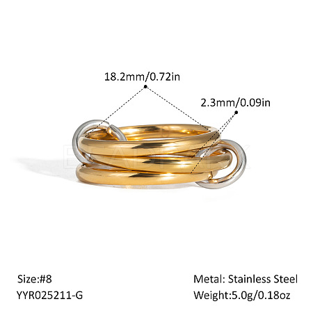 Stainless Steel Interlocking Stackable Rings for Women UZ3433-1-1