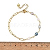Natural Pearl Rice Beaded Chain Bracelets with 304 Stainless Steel Paperclip Chains BJEW-JB14234-01-4